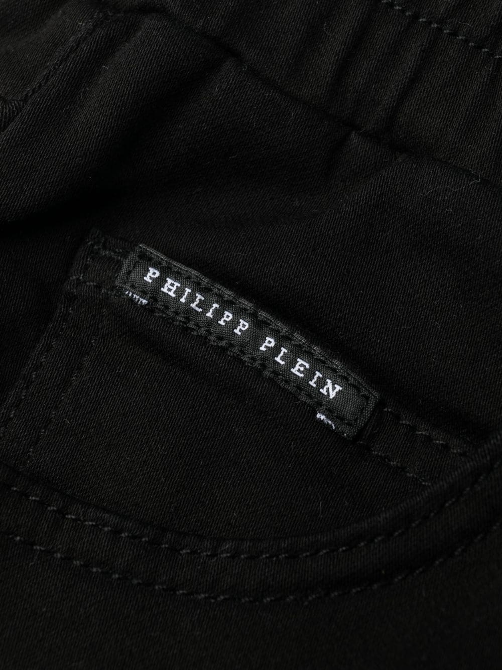 panelled-design denim track pants - 6