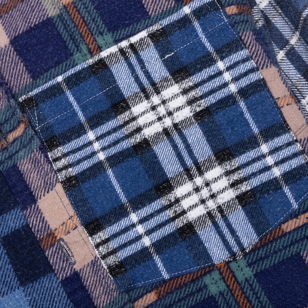 STRAIGHT HEM FLANNEL SHIRT - ASSORTED - 4