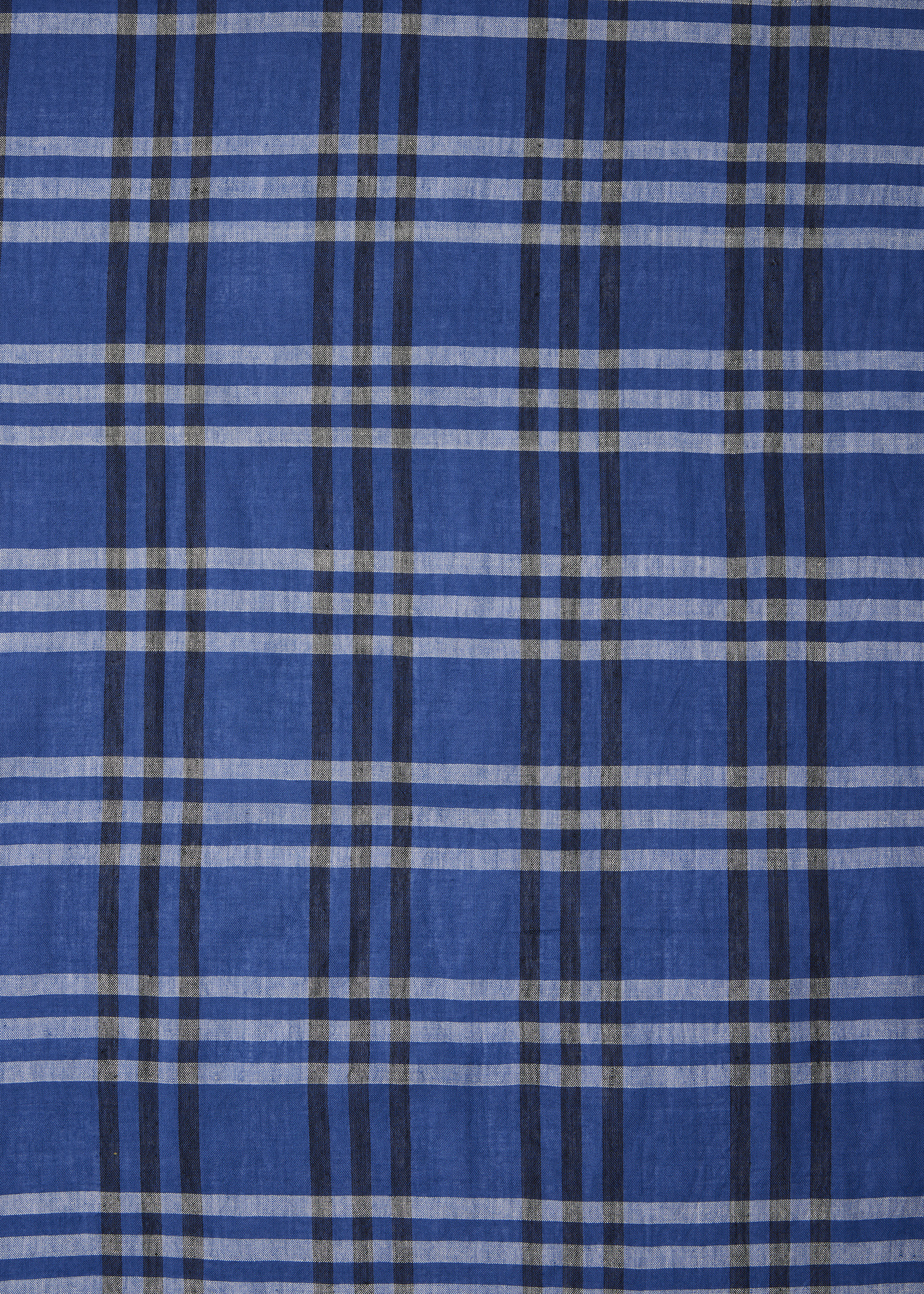 Blue 'Signature Stripe' Check Scarf - 3