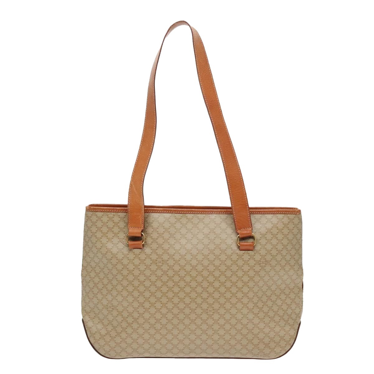 CELINE Macadam Canvas Tote Bag Beige Gold - 13