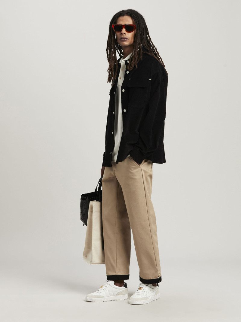 Palm Angels Velvet Overshirt With Logo outlook