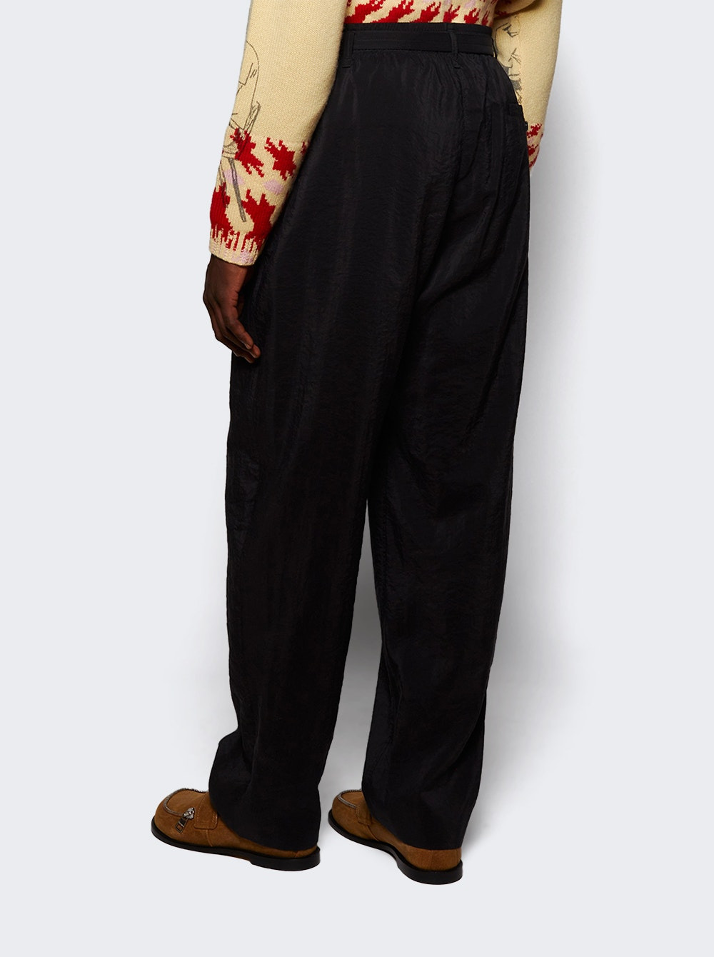 Belted Relaxed Pants Black - 4