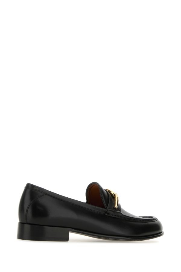 Black leather loafers - 3