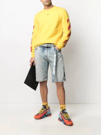 Off-White knee-length denim shorts outlook