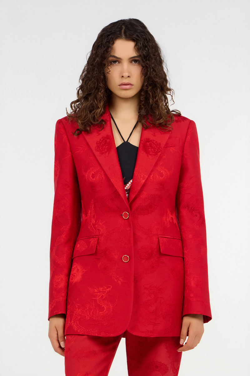 Dark Red Jacket with Dragon Motif 3