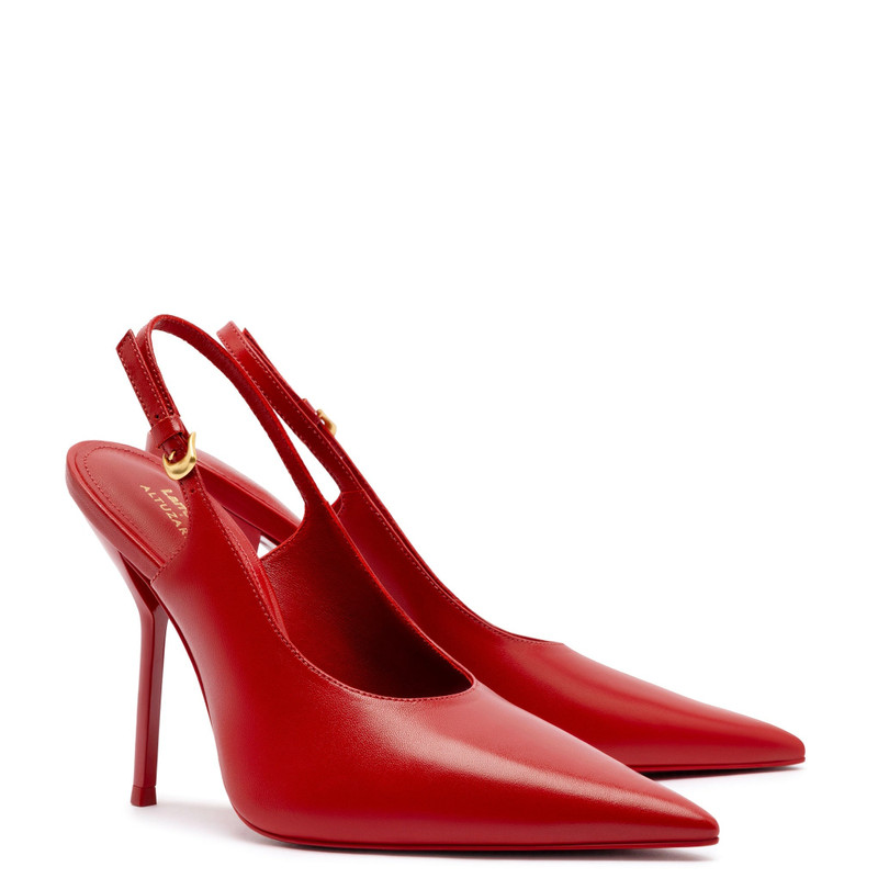 LARROUDÉ X ALTUZARRA PUMP IN BLOOD RED LEATHER 4