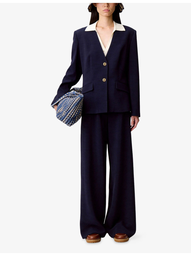 Claudie Pierlot V-Neck Tailored Lyocell-Blend Jacket outlook