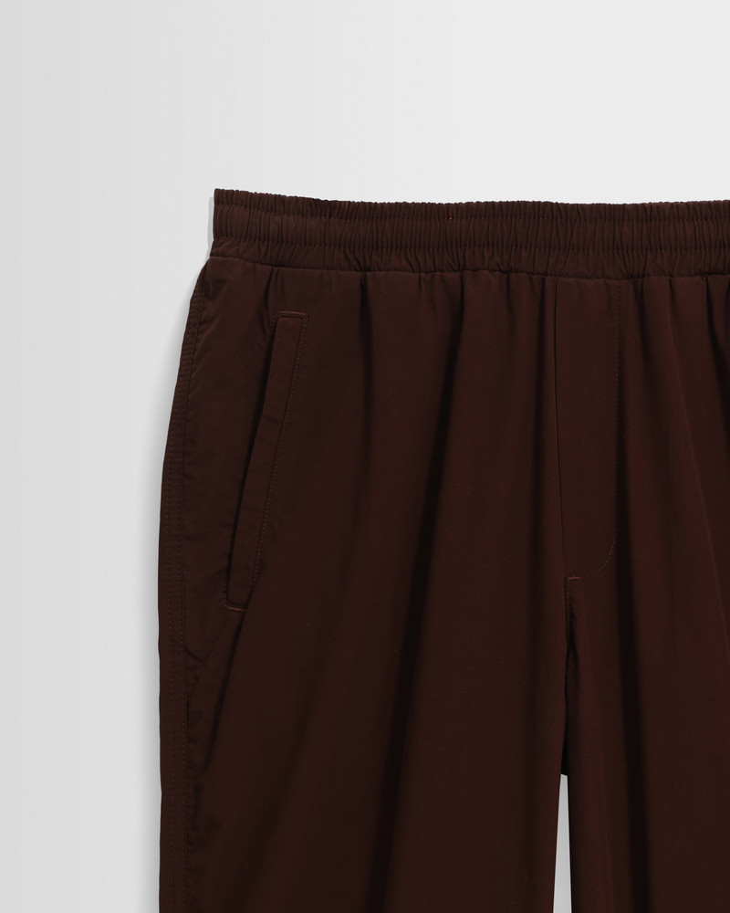 Tyne - Dark Brown Cotton Poplin Loose Fit Trousers 7