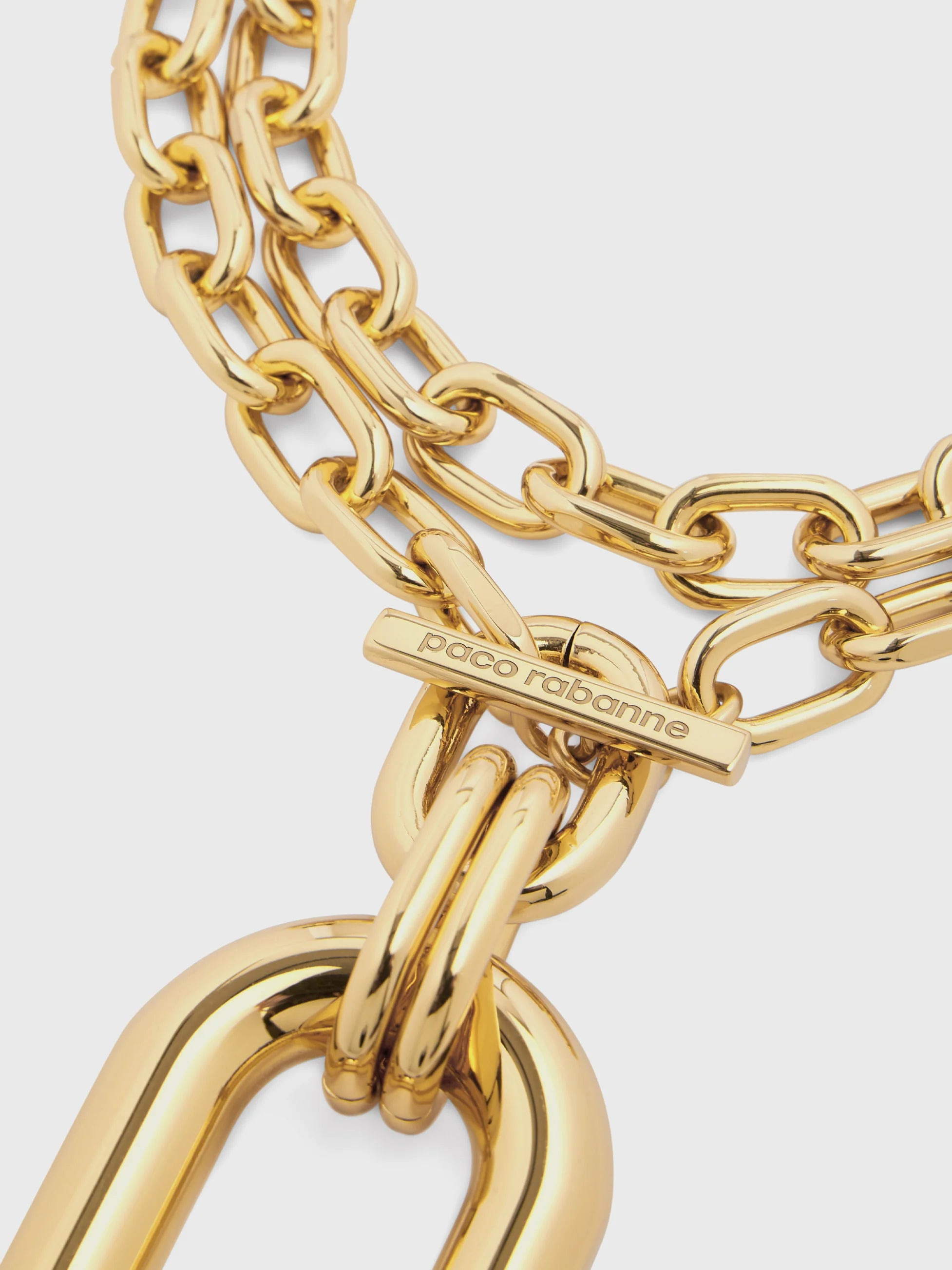 GOLD DOUBLE XL LINK NECKLACE WITH PENDANT - 3