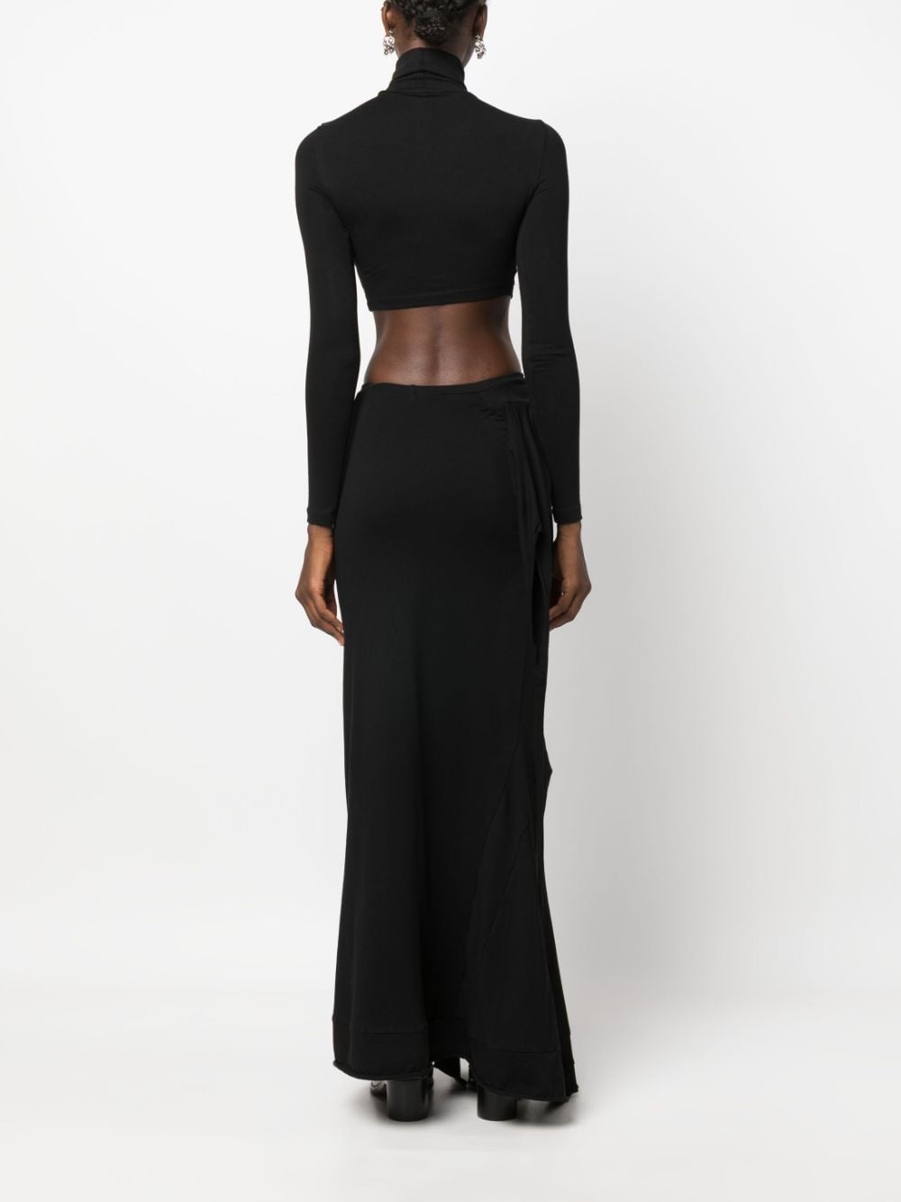 logo-lettering roll-neck cropped blouse - 4
