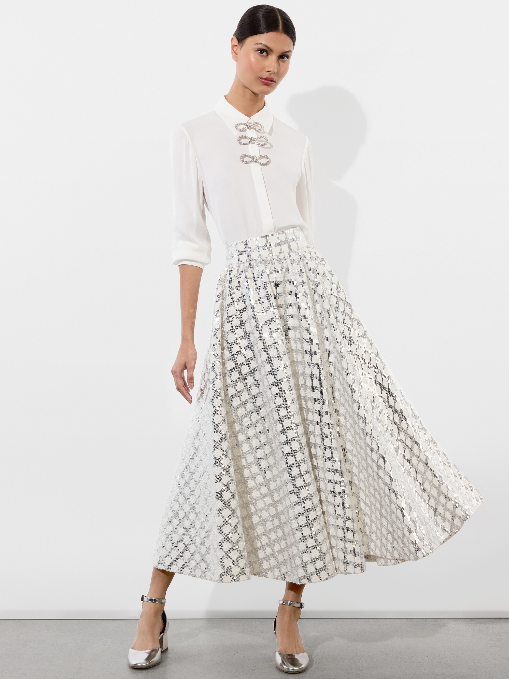 WILLA PLACKET TOP WITH EMBELLISHED BOW DETAIL - 3