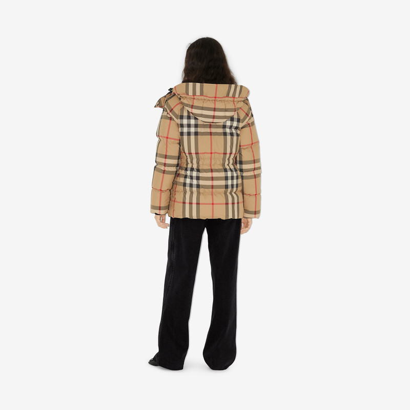 Detachable Hood Check Puffer Jacket 4