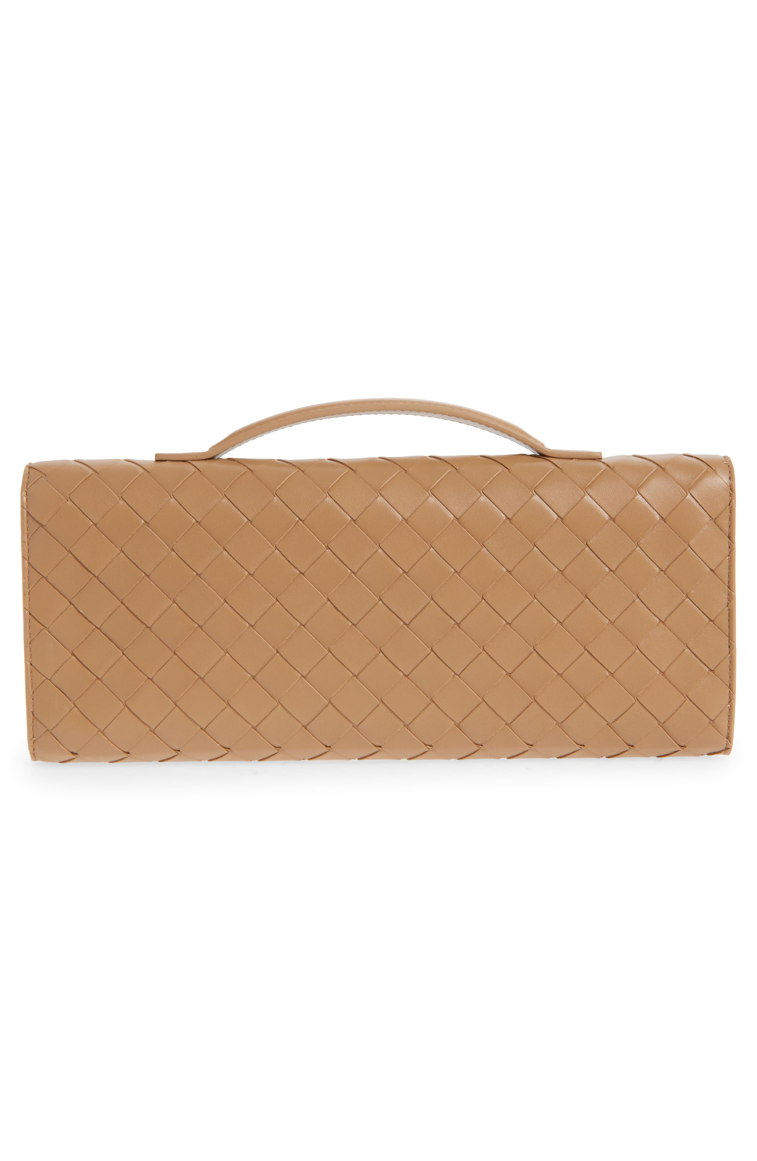 Bottega Veneta Long Andiamo Intrecciato Clutch Bag in Pale Brown Brass at Nordstrom - 3