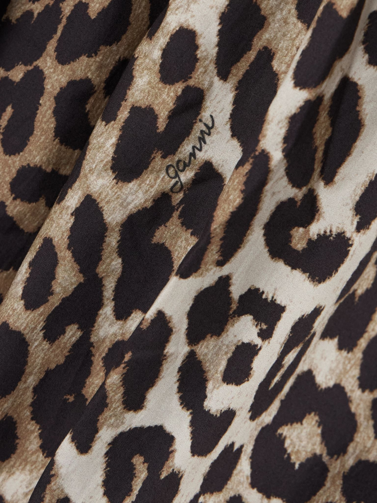 Belted bow-embellished leopard-print cotton-poplin midi dress Leopard print - 4