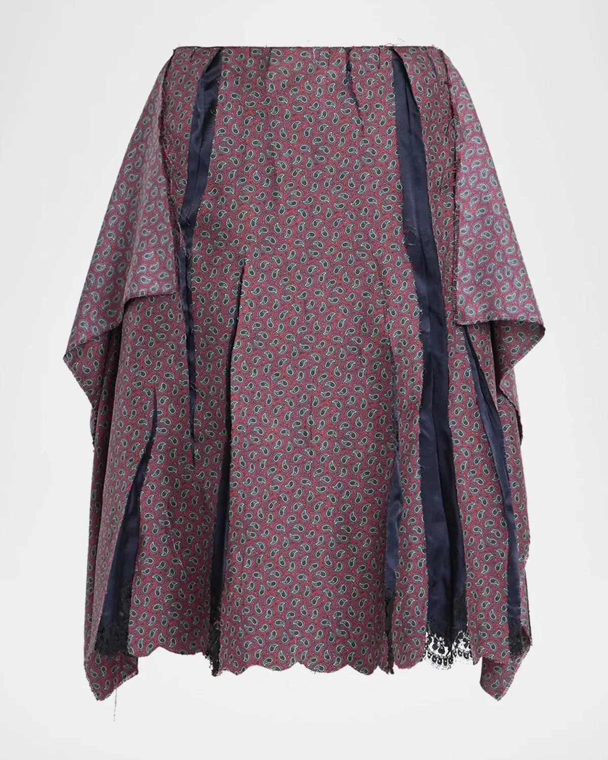 Fusion Printed Draped Midi Skirt - 1