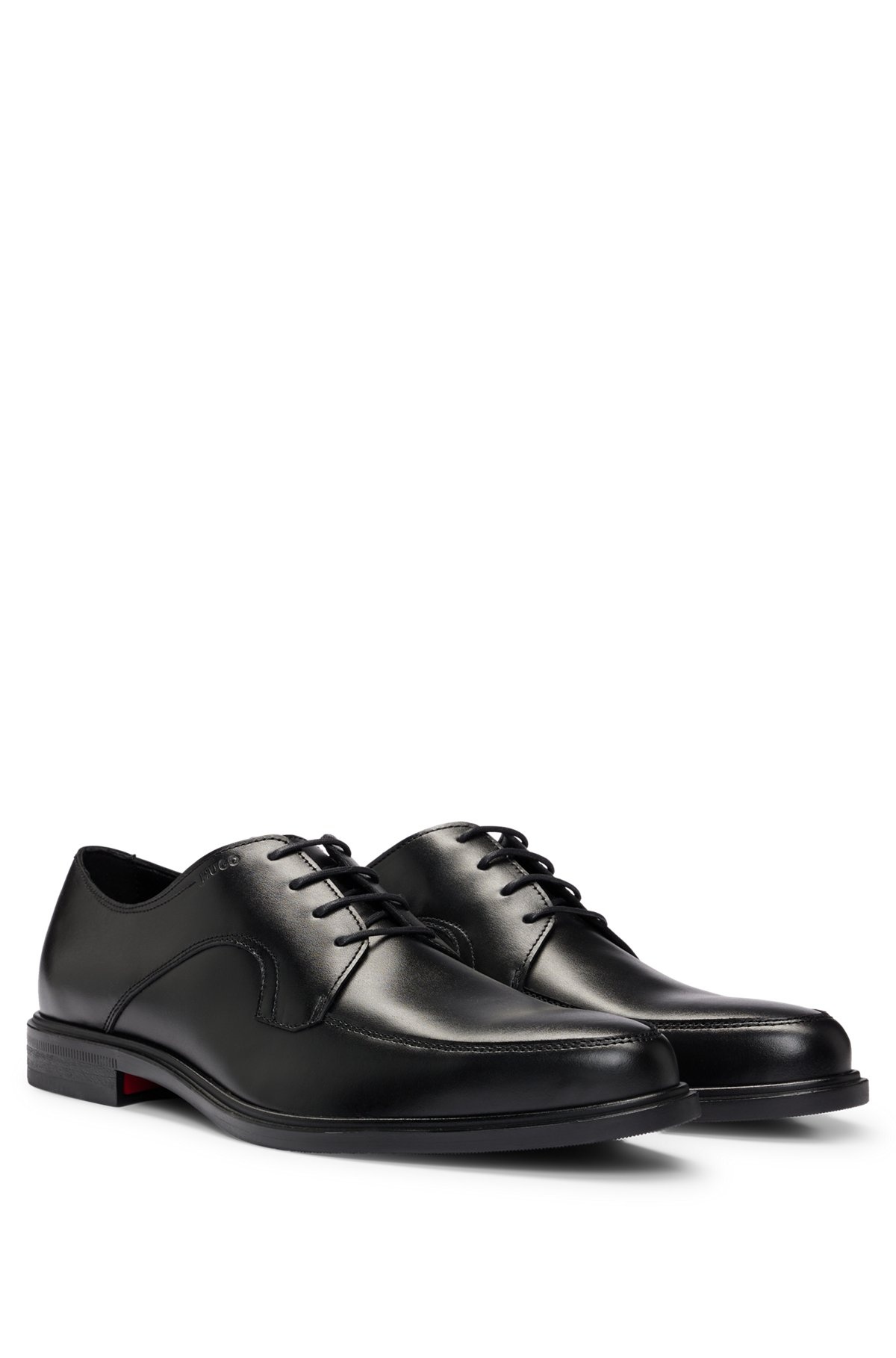 PORTUGUESE LEATHER DERBY SHOES WITH EMBOSSED LOGO - 2