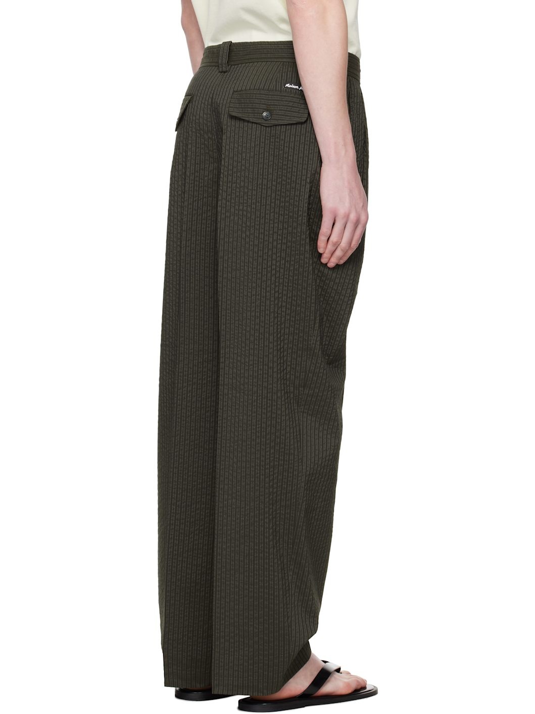 Gray Relaxed Pleated Trousers - 3