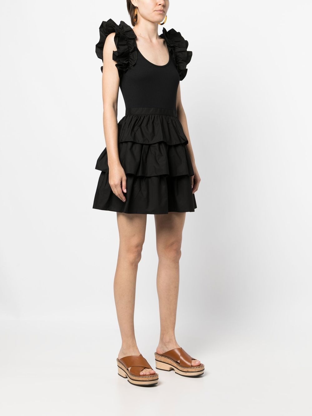 ruffle-trim T-shirt dress - 3