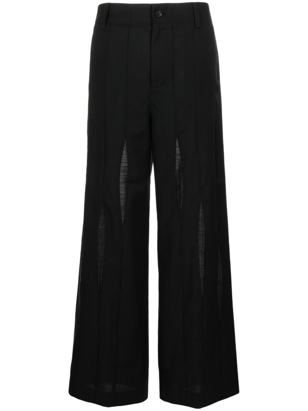 cut-out wide-leg trousers - 1