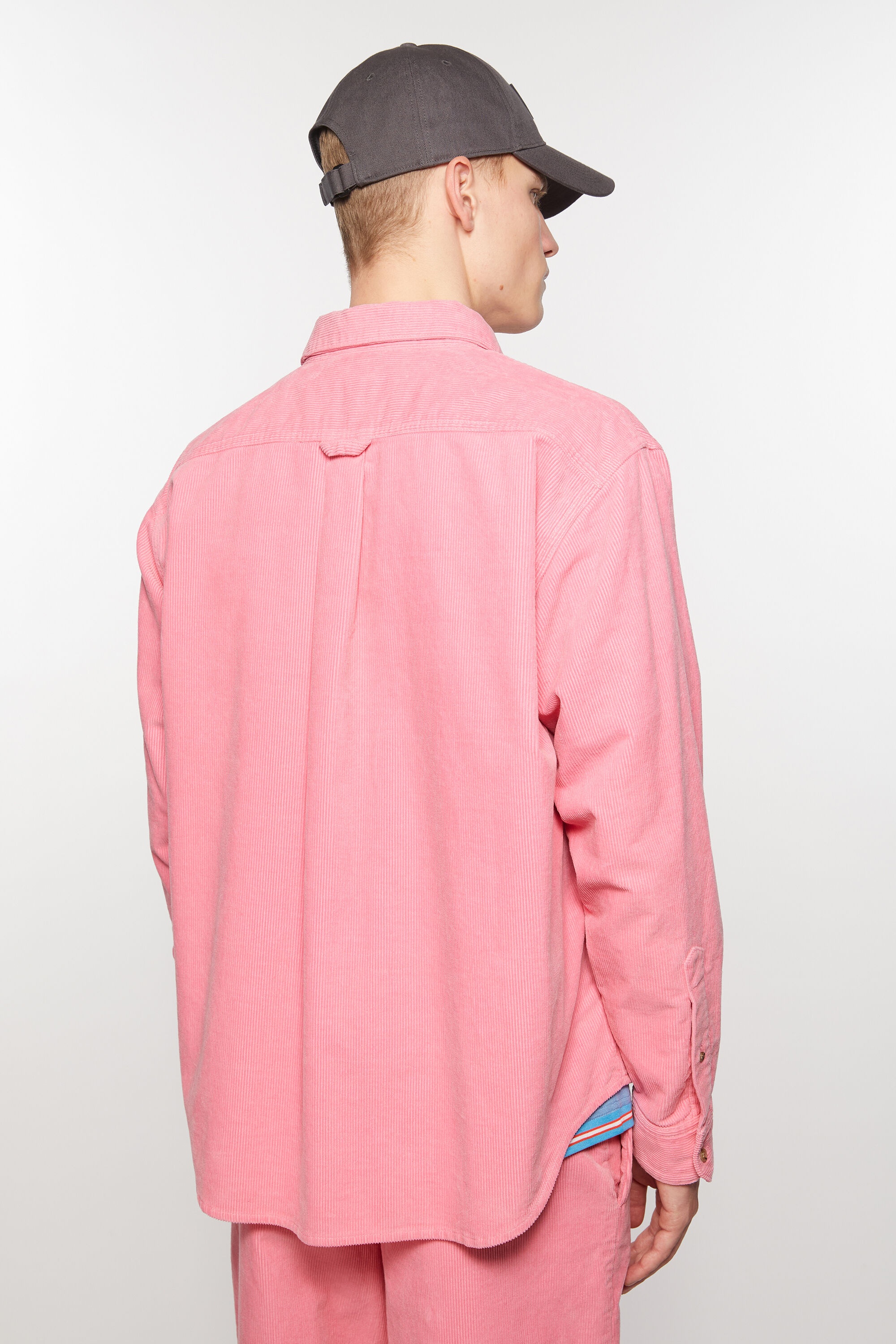 Corduroy overshirt - Tango pink - 4
