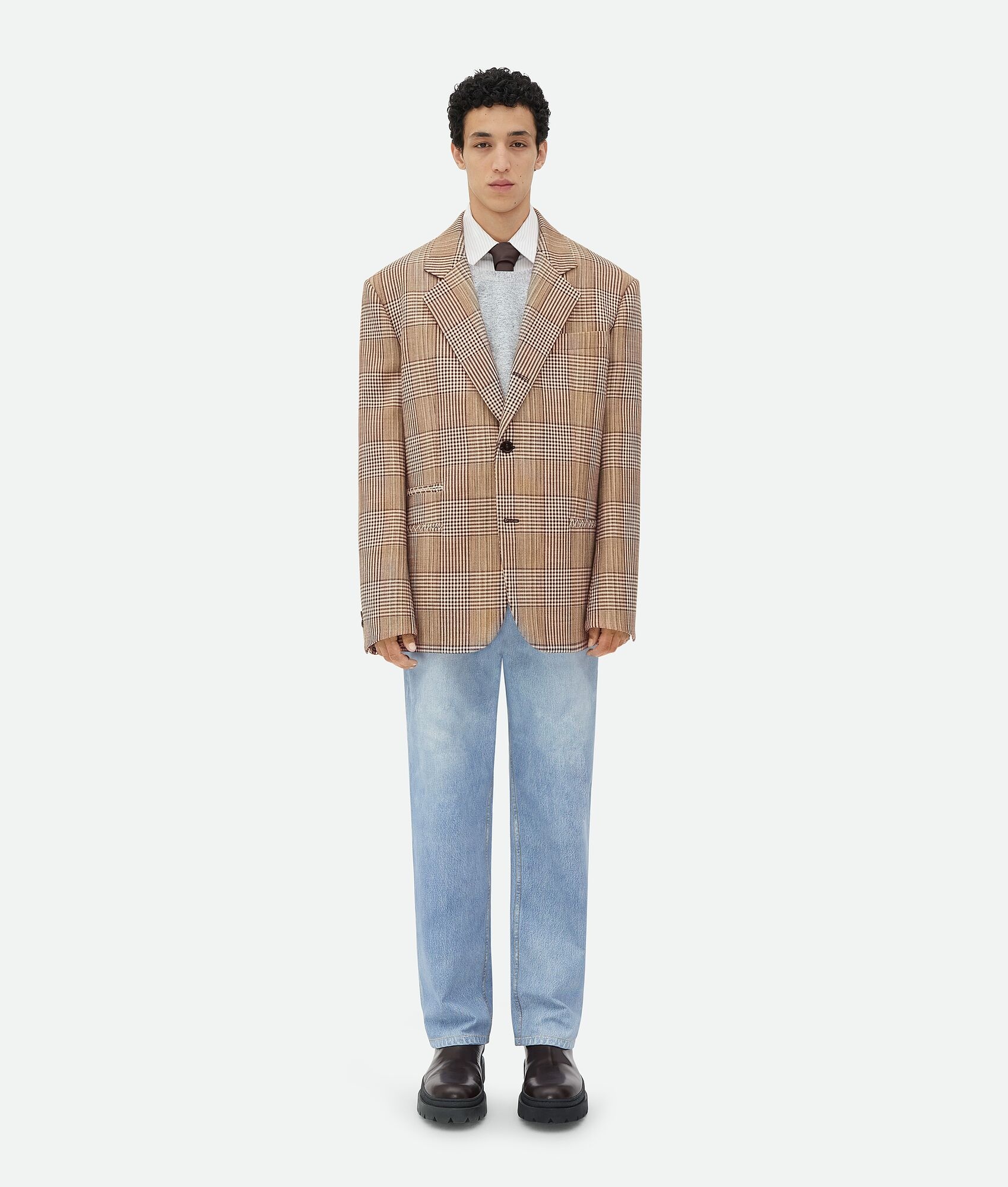 Double Cotton Check Jacket - 4