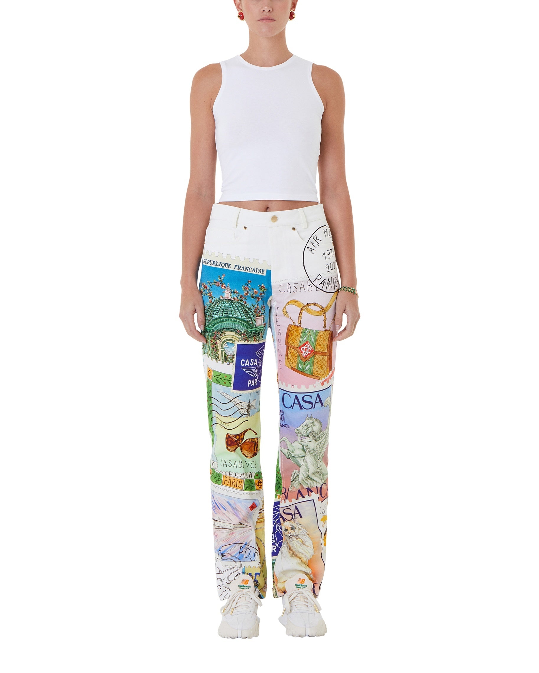 Souvenirs De Vacances Printed Straight Leg Jeans - 3