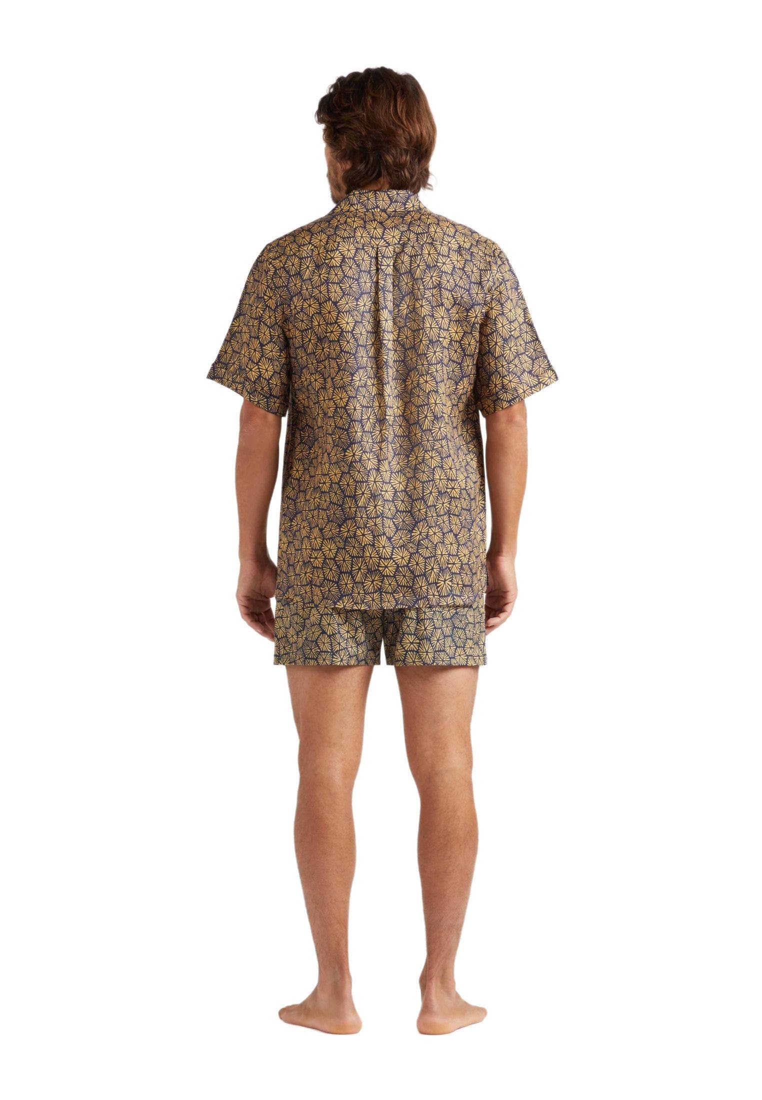Vilebrequin Men's Carapaces Printed Short Sleeve Linen Shirt in Bleu Marine at Nordstrom - 2