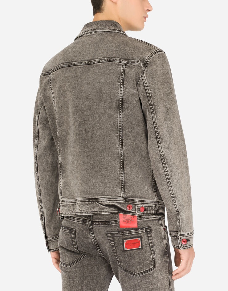 Gray wash stretch denim jacket - 5