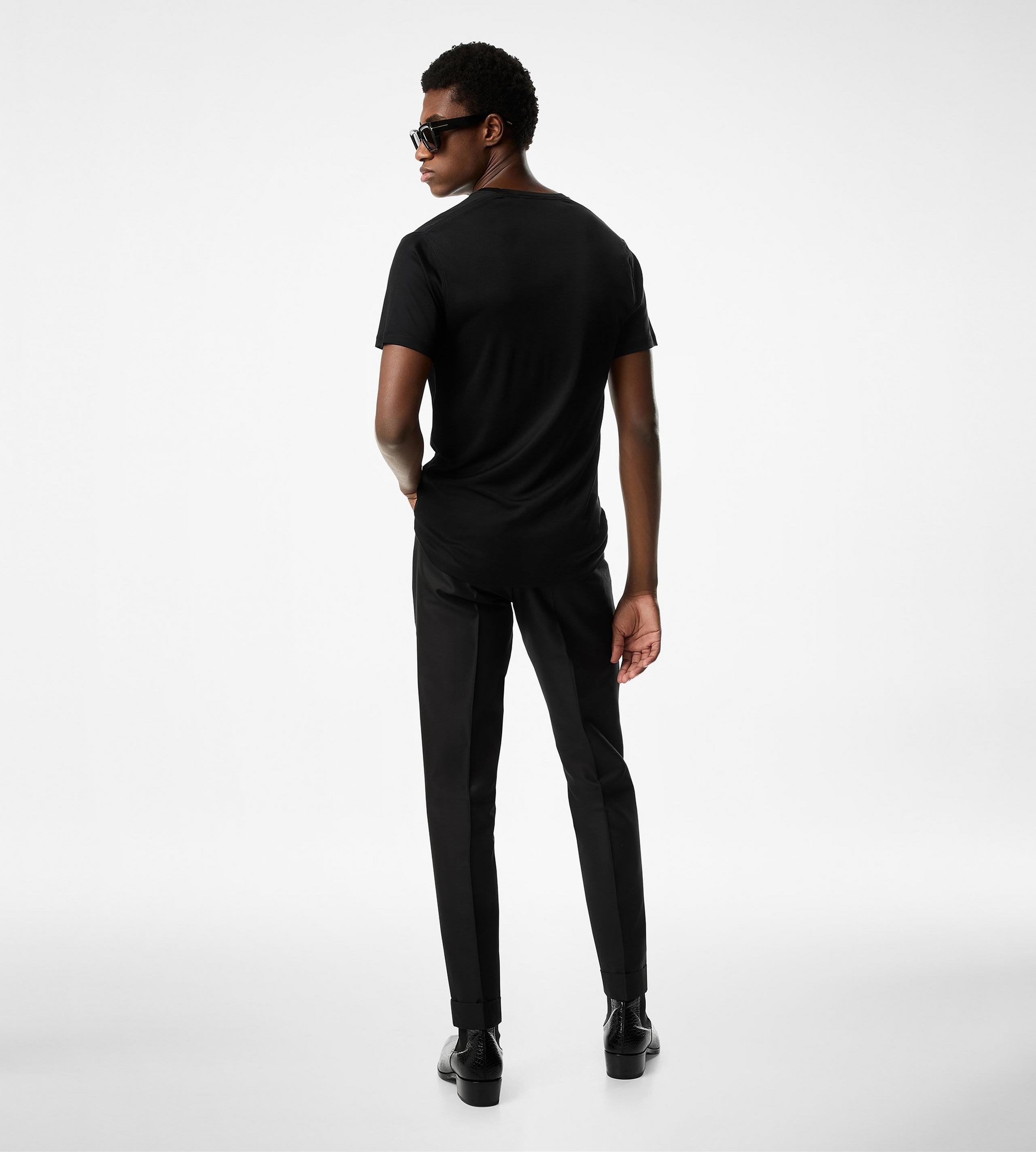 WOOL SILK FAILLE ATTICUS WESTERN POCKET TROUSER - 3