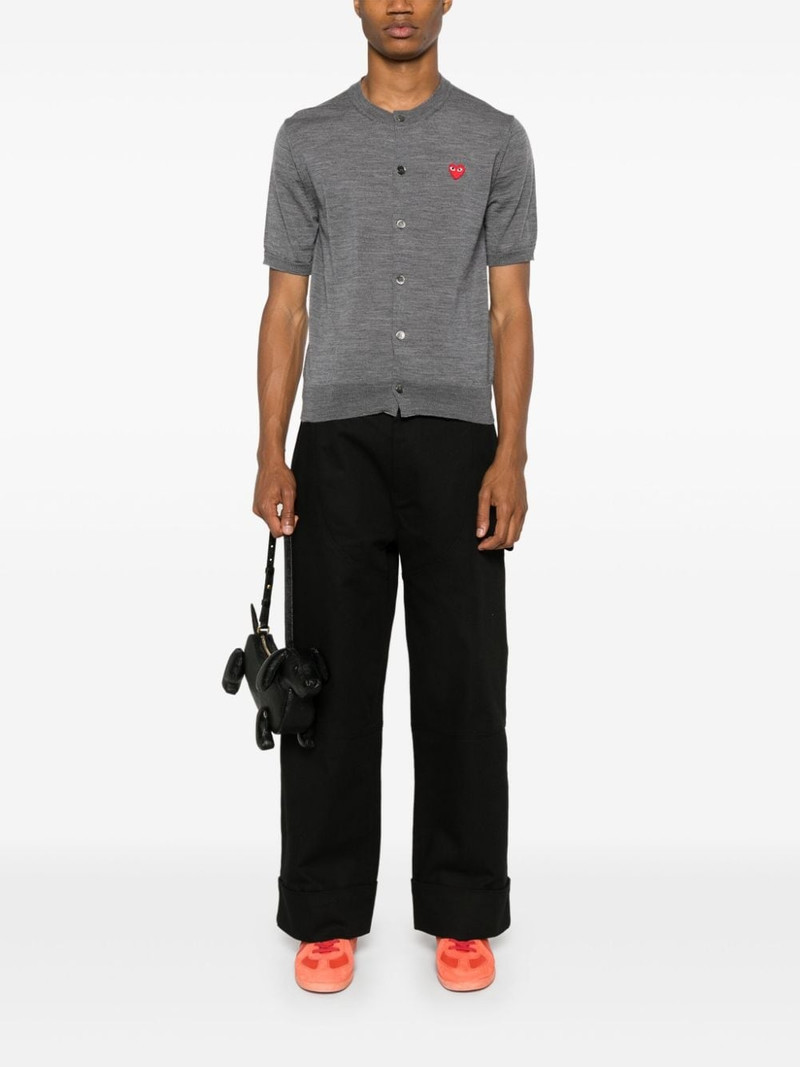 Comme des Garçons PLAY heart-patch wool cardigan outlook