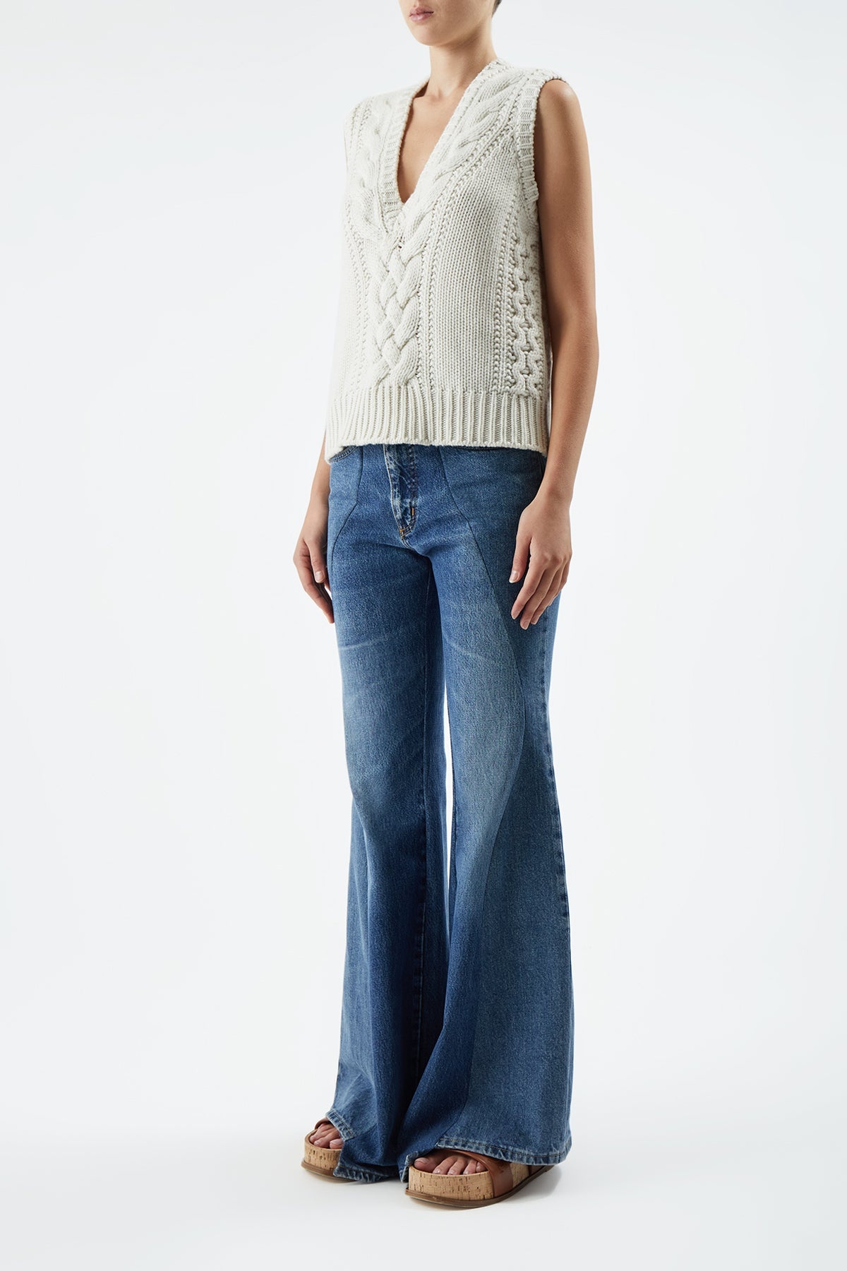 Ramirez Vest in Ivory Cashmere - 4