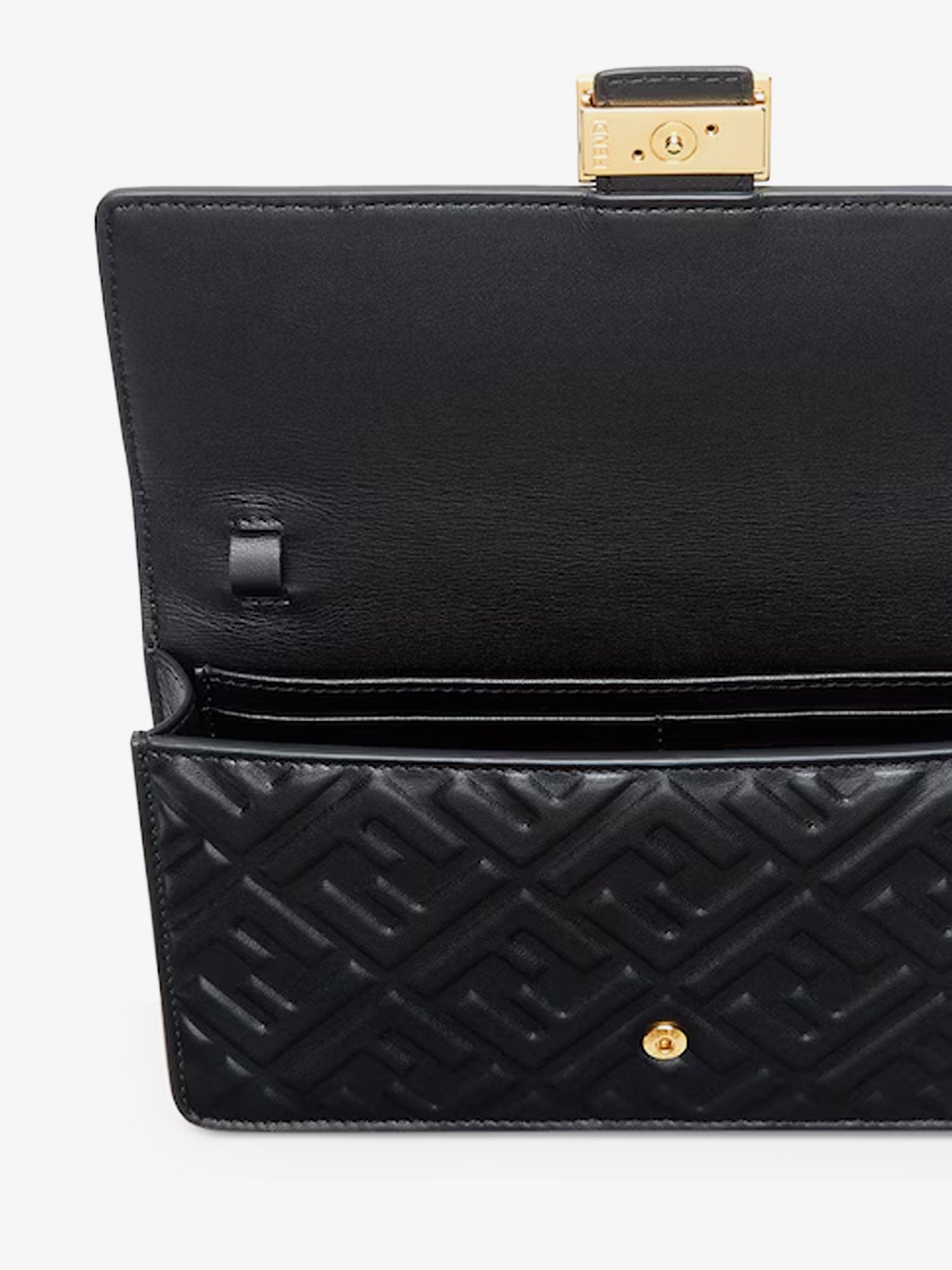 Baguette Wallet On Chain Leather Shoulder Bag With Ff Motif - 4