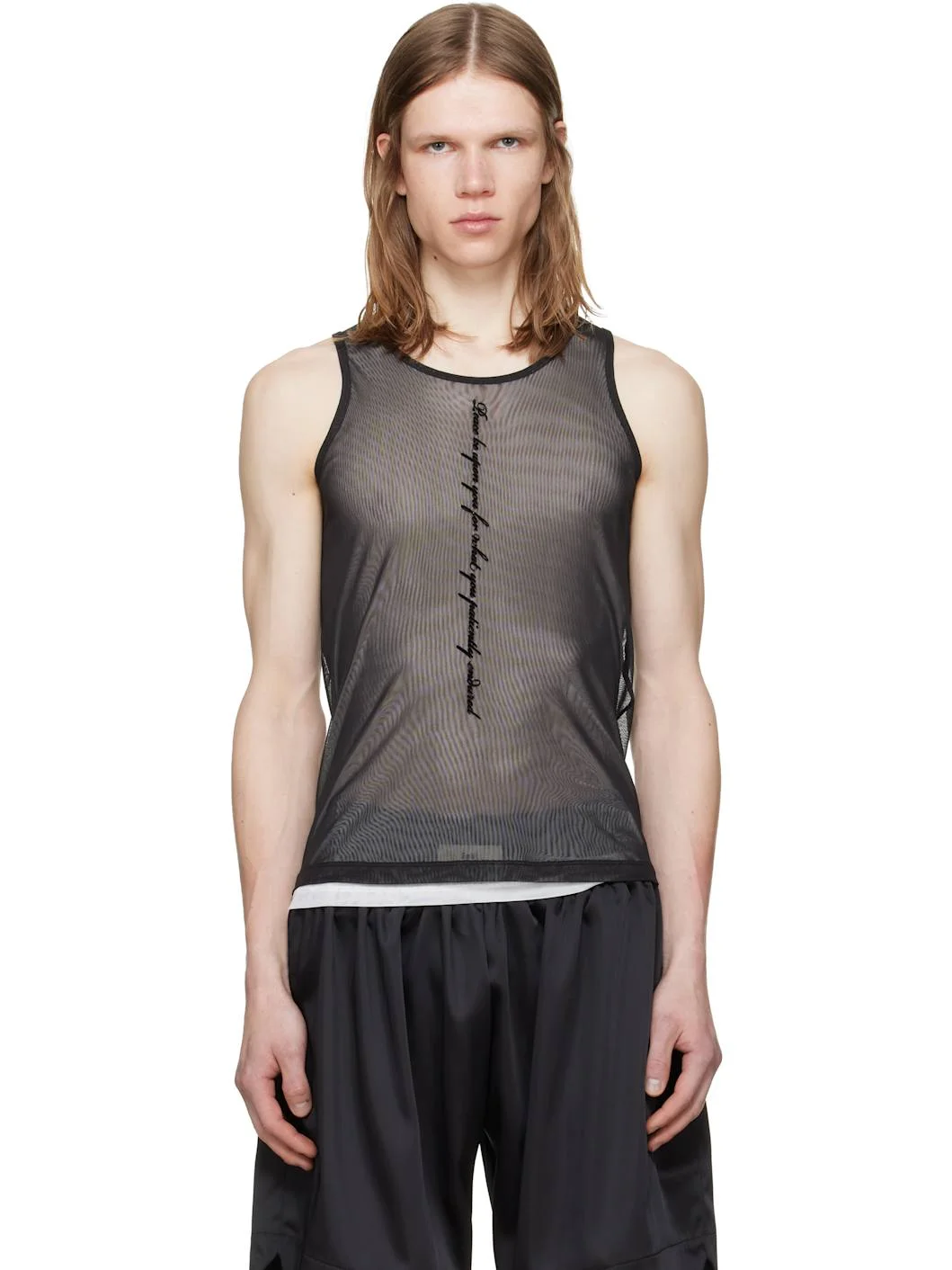 Black Mesh Tank Top - 1