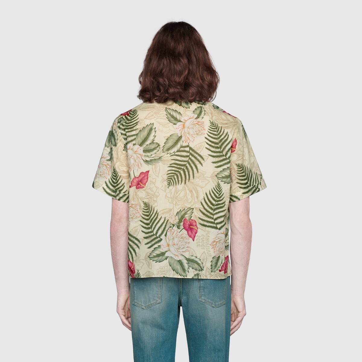 Hawaiian print bowling shirt - 4