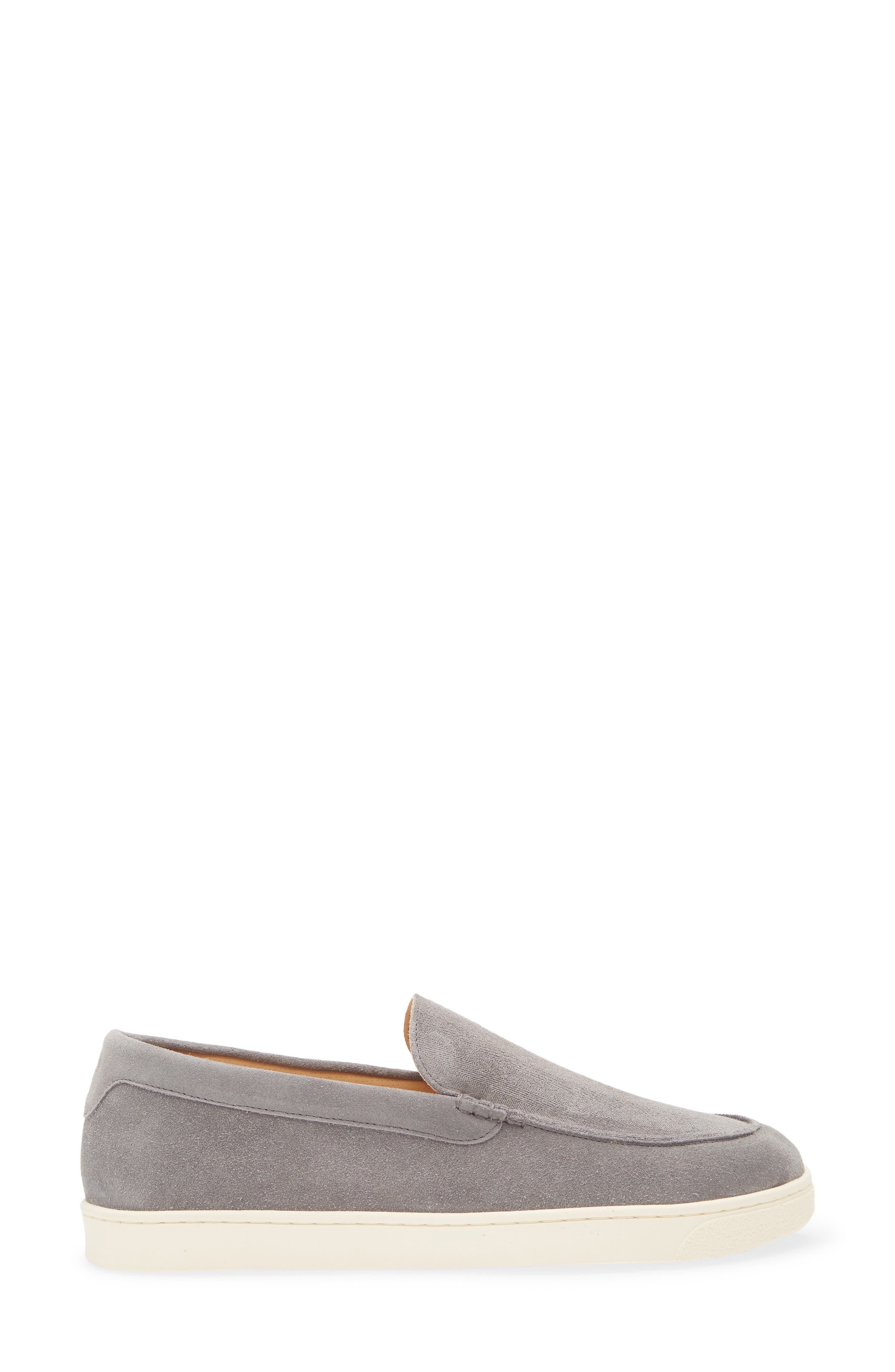 Brunello Cucinelli Chevron Embossed Suede Loafer in Grey at Nordstrom - 3