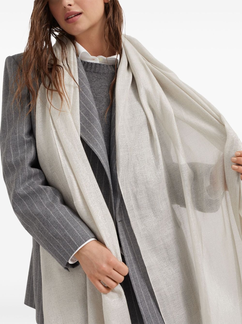 sparkling cashmere-silk scarf - 5