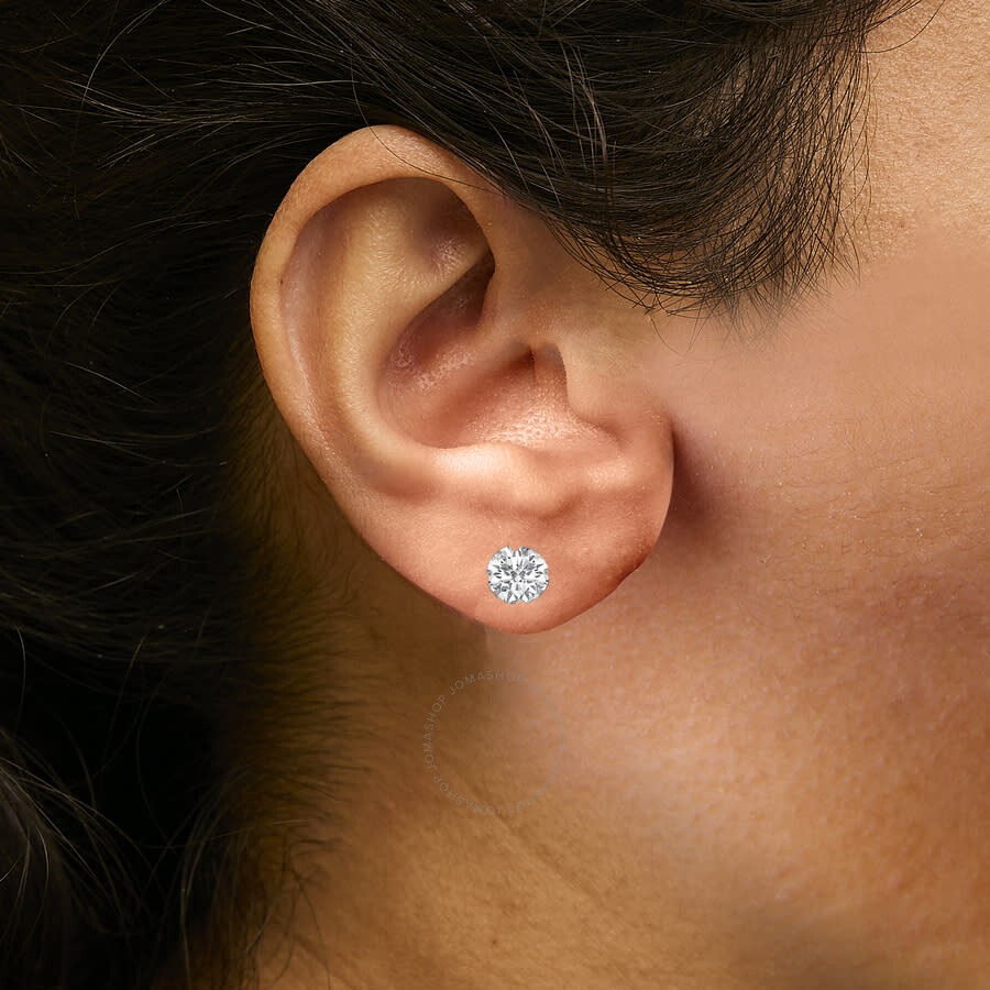 Haus Of Brilliance - Haus of Brilliance 14K White Gold 2 1/2 Cttw Lab Grown Diamond Solitaire Stud Earrings - 5