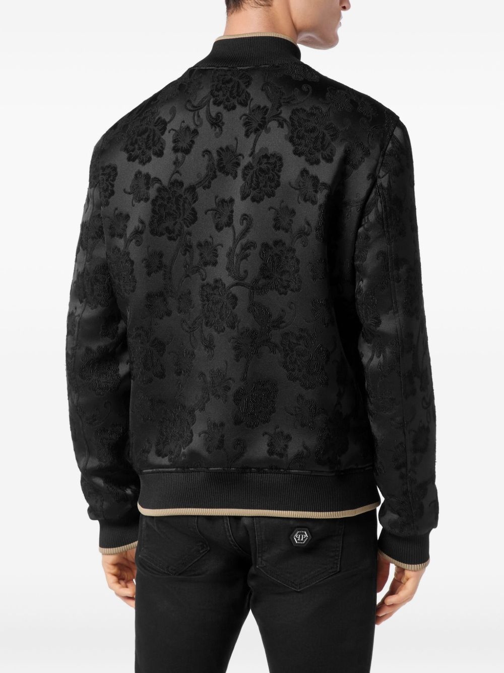 jacquard flowers bomber jacket - 4