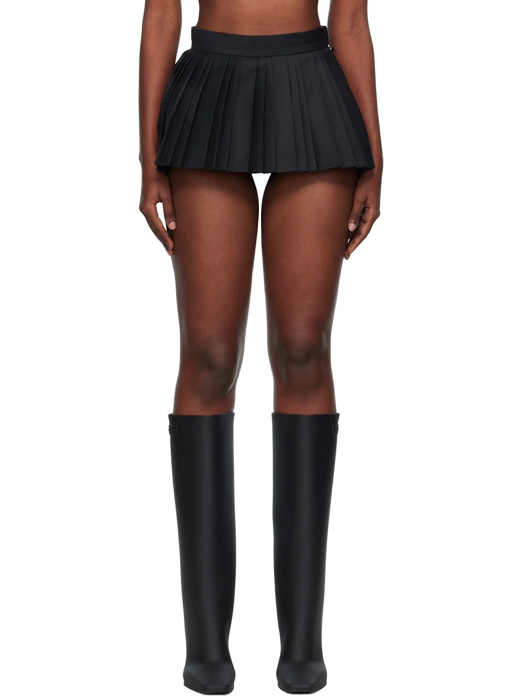 Gray Volumed Micro Skort - 1