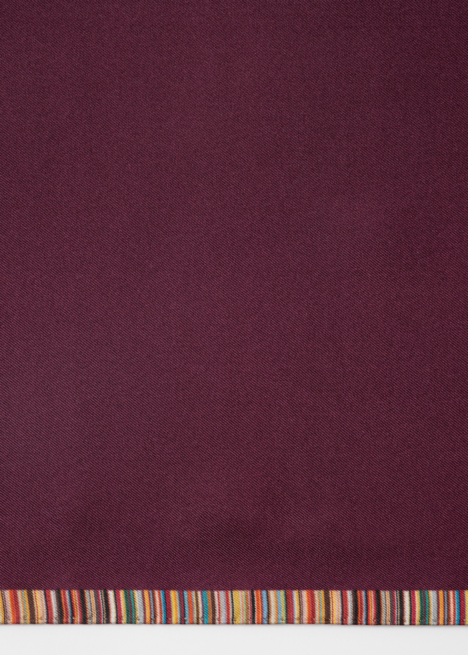 Maroon 'Signature Stripe' Silk Pocket Square - 3