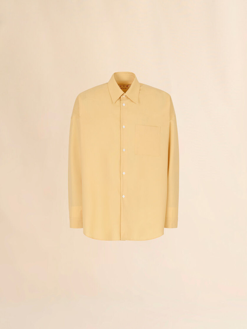 YELLOW TROPICAL WOOL LONG-SLEEVED SHIRT 1