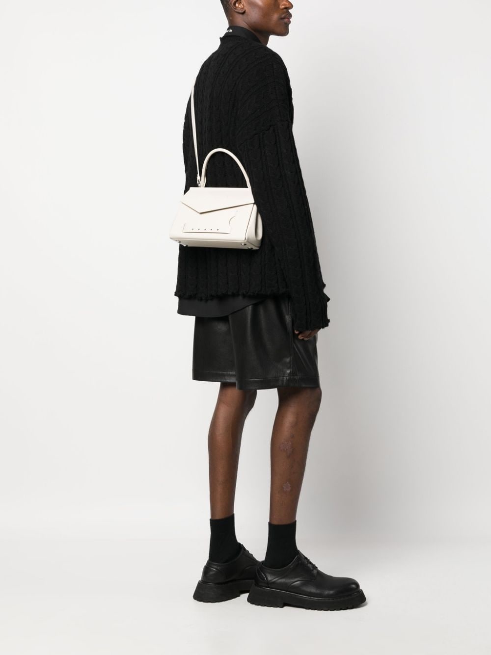 small grained leather tote bag - 4