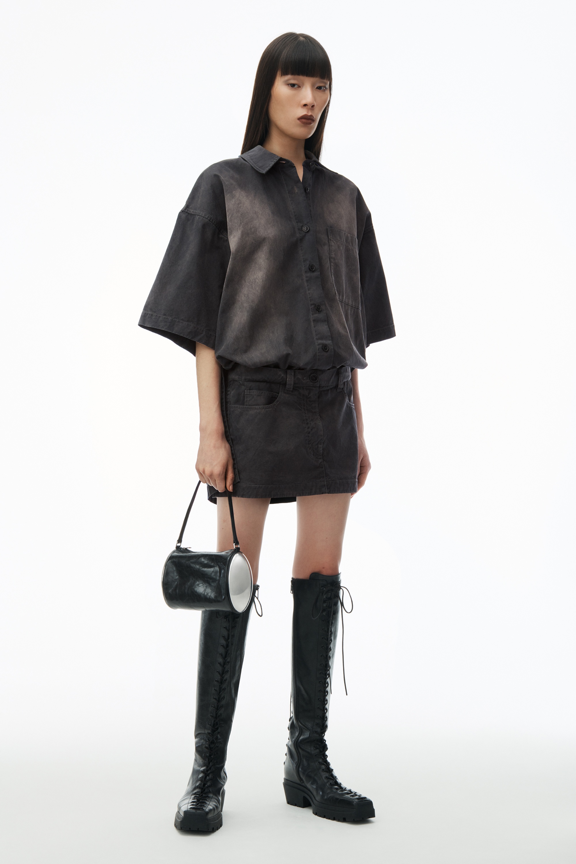 Pre-Styled Short Sleeve Minidress in Cotton - 2