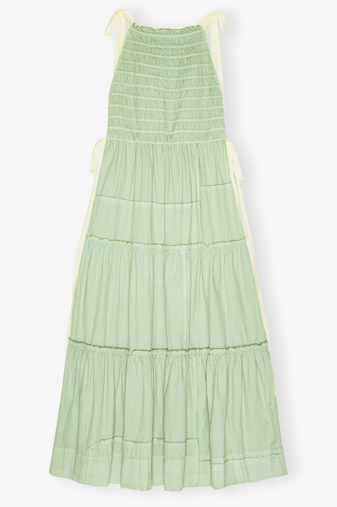 LIGHT GREEN SMOCKED TIERED DRESS - 6
