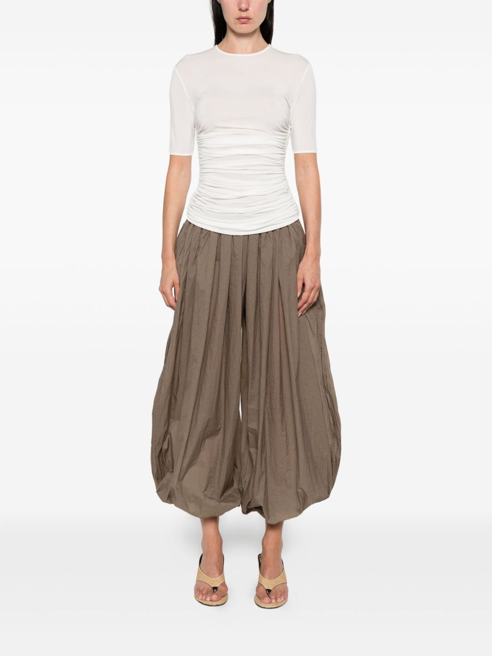 pleat-detail balloon trousers - 2