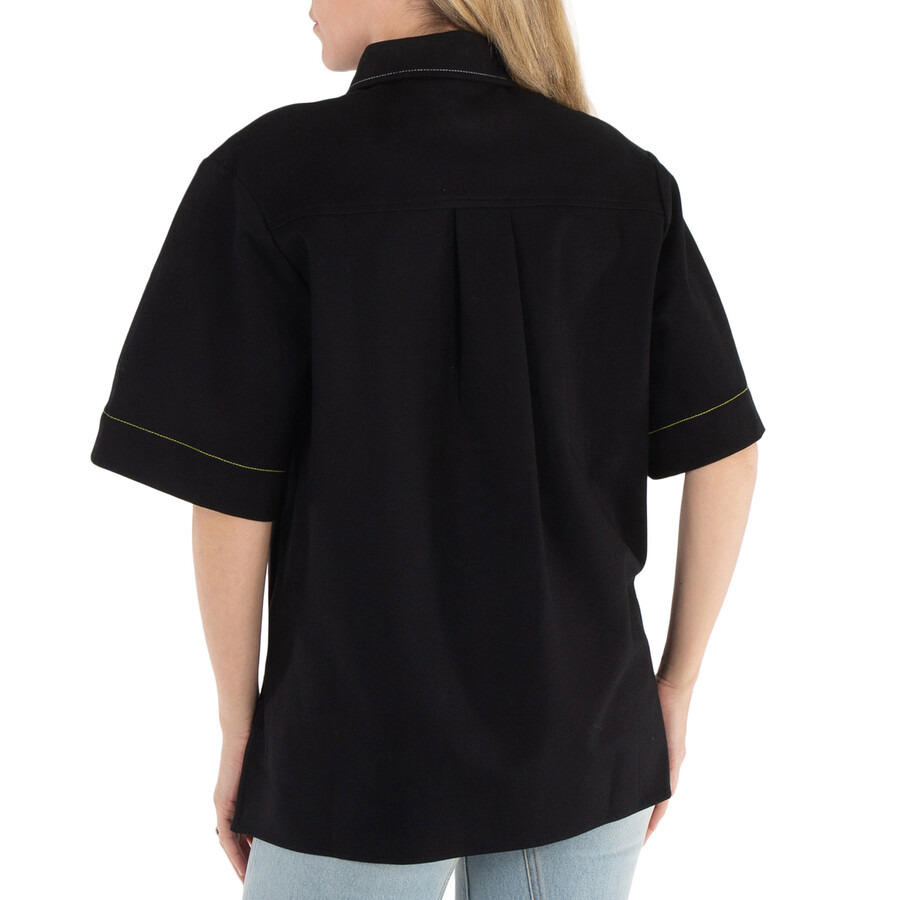 Victoria Beckham Pointed Collar Short-Sleeve Shirt - 4