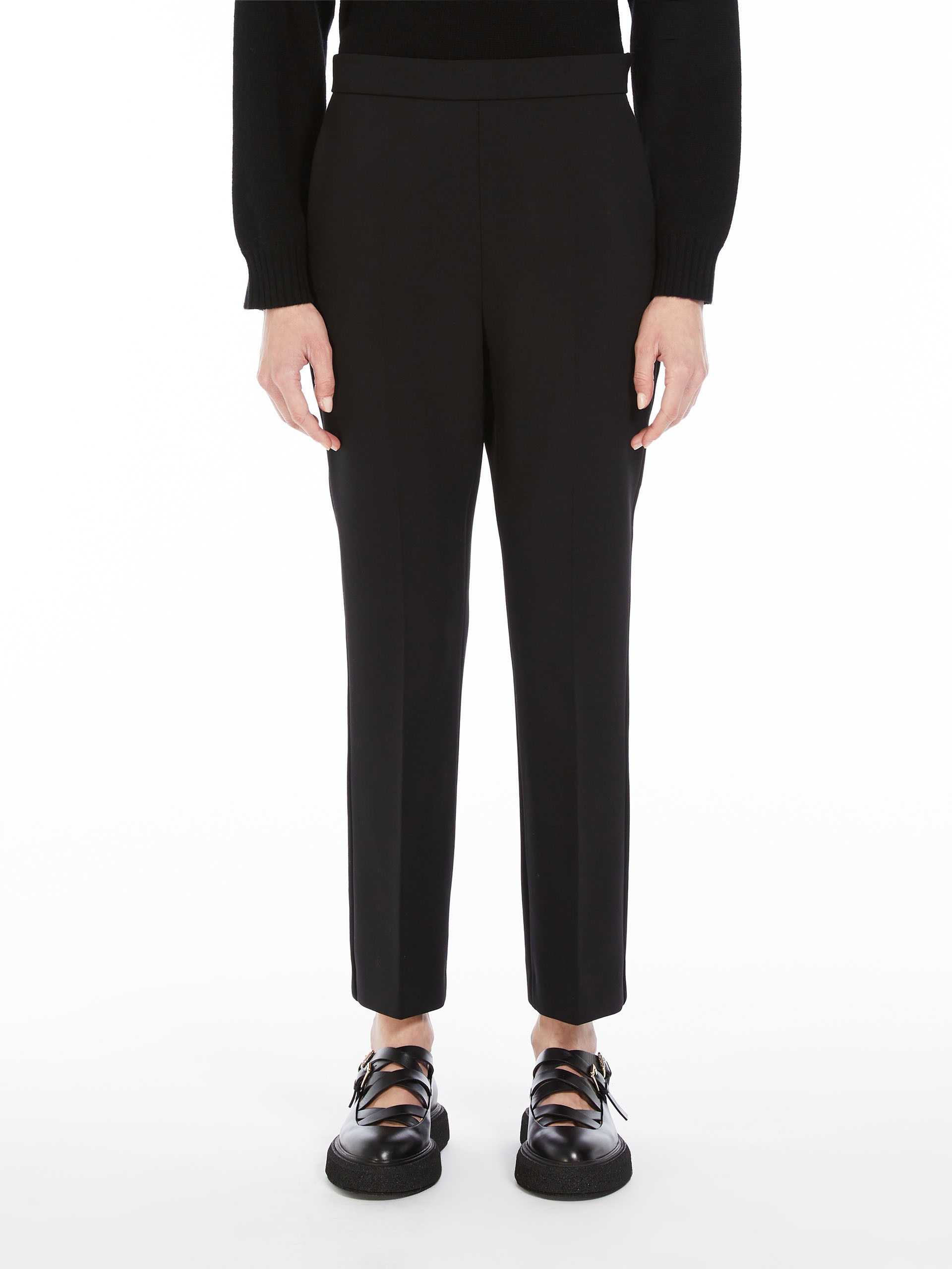 Wool crêpe ankle-length trousers - 3