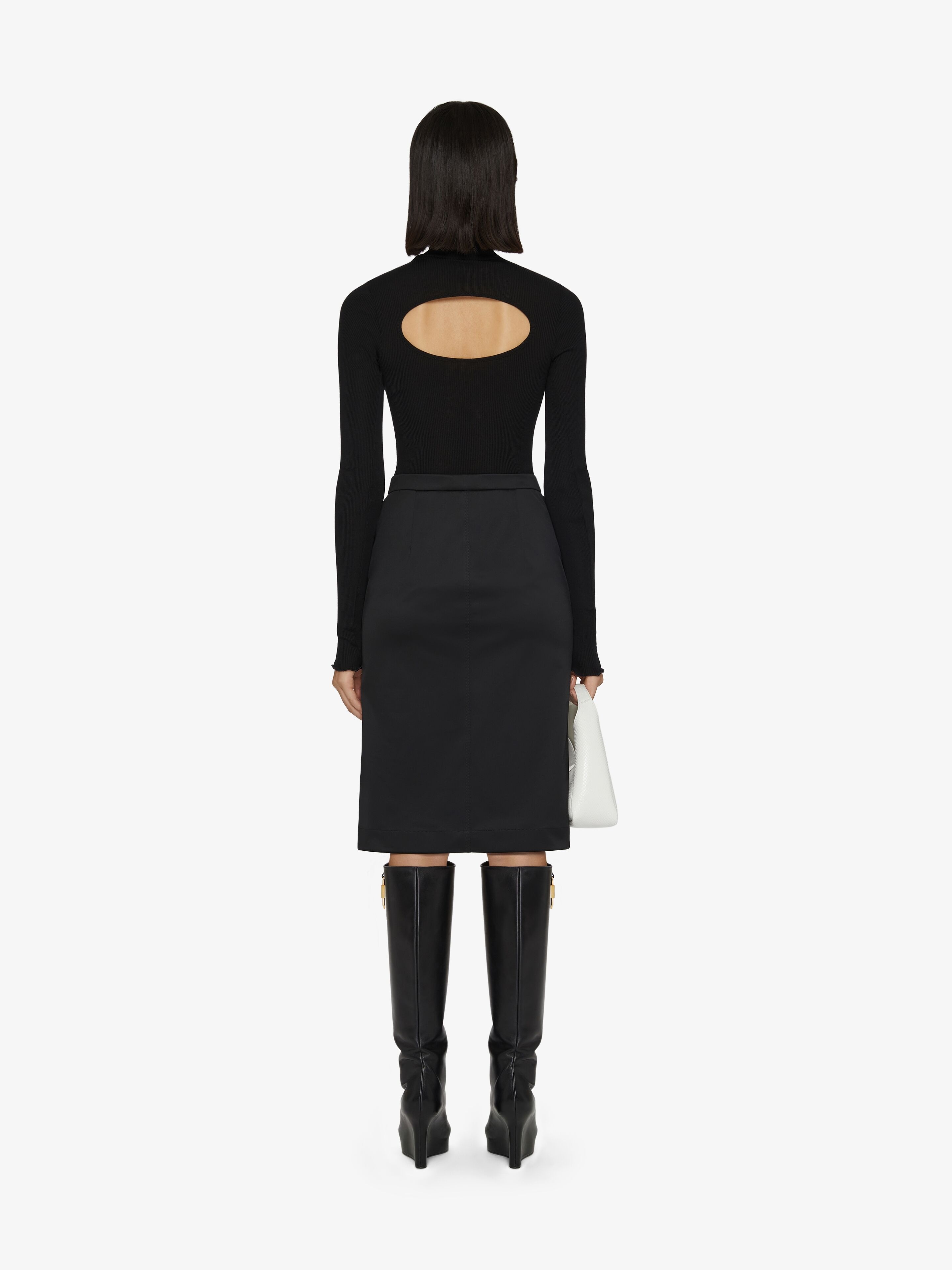 ZIPPED SKIRT WITH POCKETS AND 4G BELT - 4
