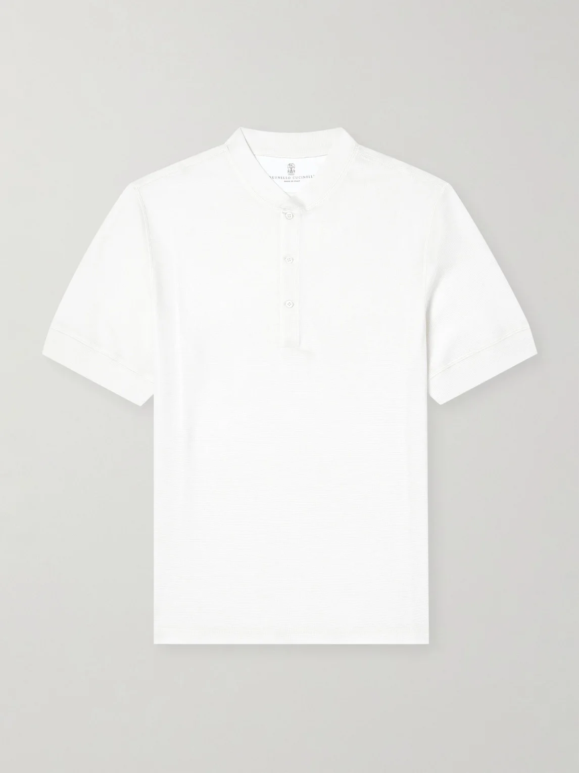 Cotton and Silk-Blend Henley T-Shirt - 1