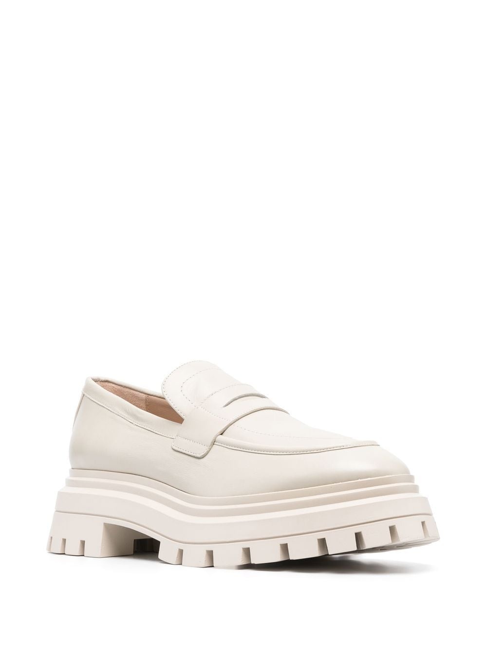 almond-toe leather loafers - 2